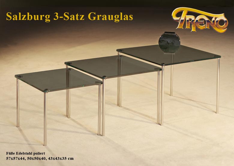 Couchtisch Salzburg 3-Satz Grau
