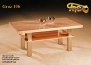 Couchtisch Graz Marmor Holz Edelstahl
