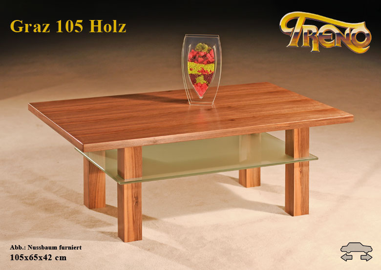 Couchtisch Graz 105 Holz Glas