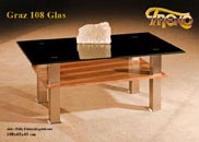 Couchtisch Graz 108 Glas Holz Metall