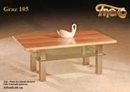 Couchtisch Graz 105 Holz Glas Metall